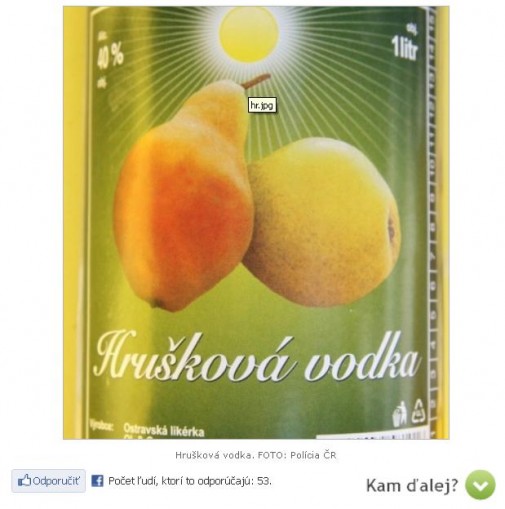 53 ľudí odporúča hruškovú vodku s metanolom. Kam ďalej?